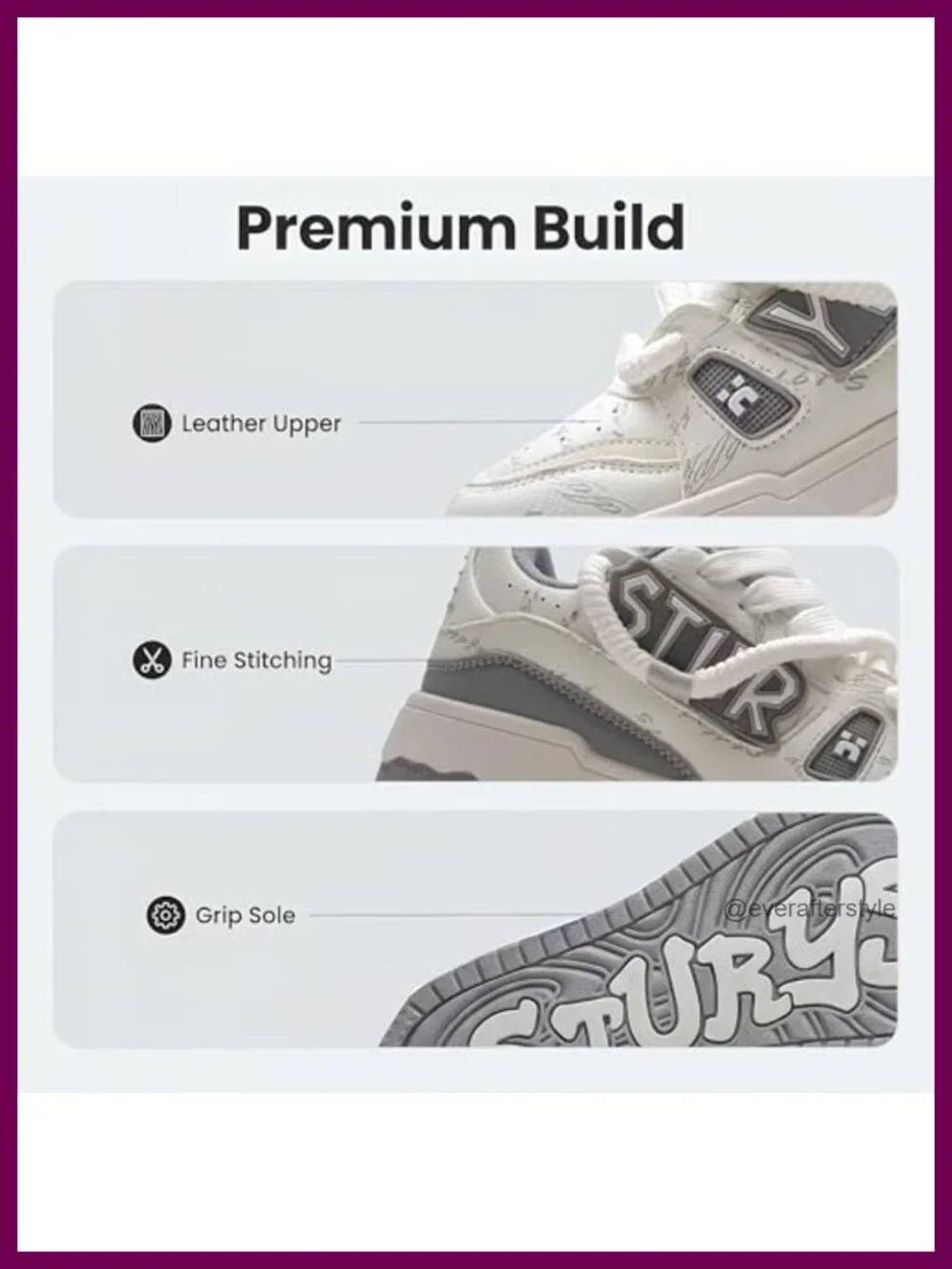 Unisex Chunky Platform Skate Shoes Faux Leather Arch Support Anti-Slip Sneakers